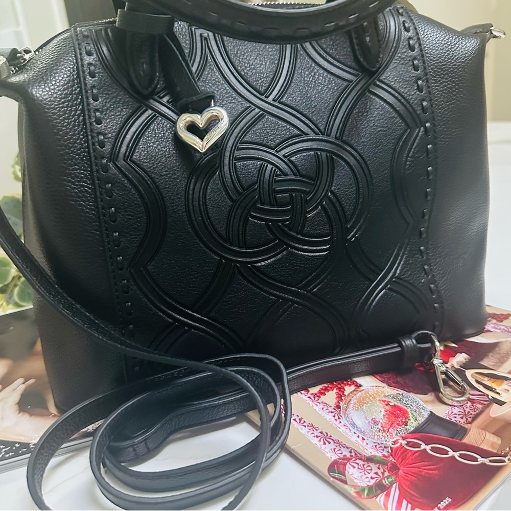 NWT BRIGHTON JANELLE SATCHEL CROSSBODY BLACK BAG - Picture 10 of 10